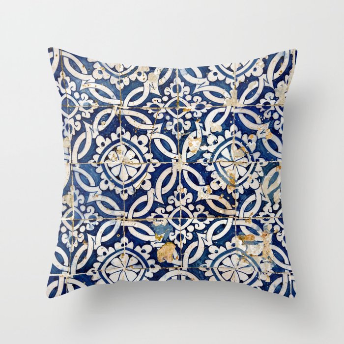 Portuguese glazed tiles Throw Pillow