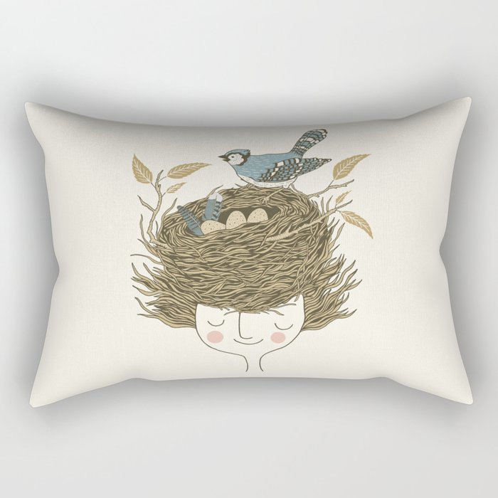 Bird Hair Day Rectangular Pillow