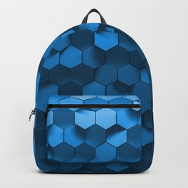 Blue hexagon abstract pattern Backpack