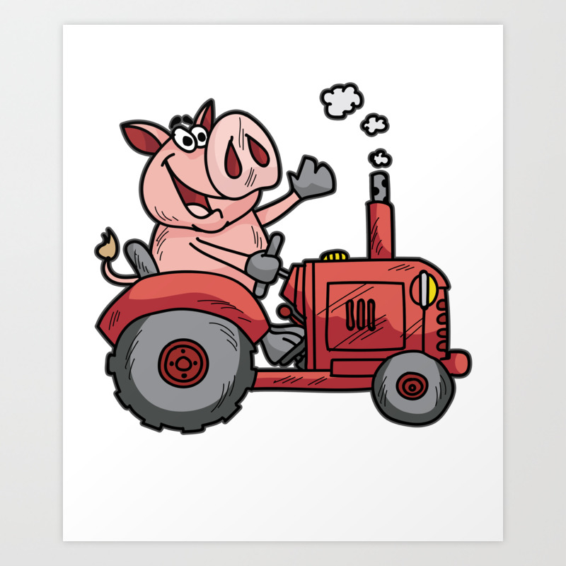 Pig On A Tractor Piggy Tractor Farmer Farm Cartoon Art Print By Moonpie90 Society6 Download and use them in your website, document or presentation. pig on a tractor piggy tractor farmer farm cartoon art print by moonpie90