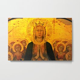 Madonna of Mercy Detail Medieval Art, Orvieto Cathedral Italy Metal Print