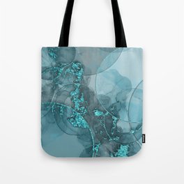 Luxury Ink Marble Painting With Circles Tote Bag