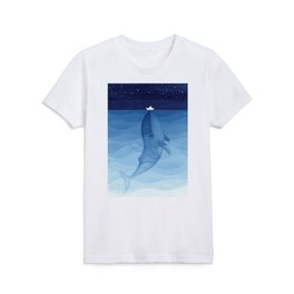 Whale blue ocean Kids T Shirt