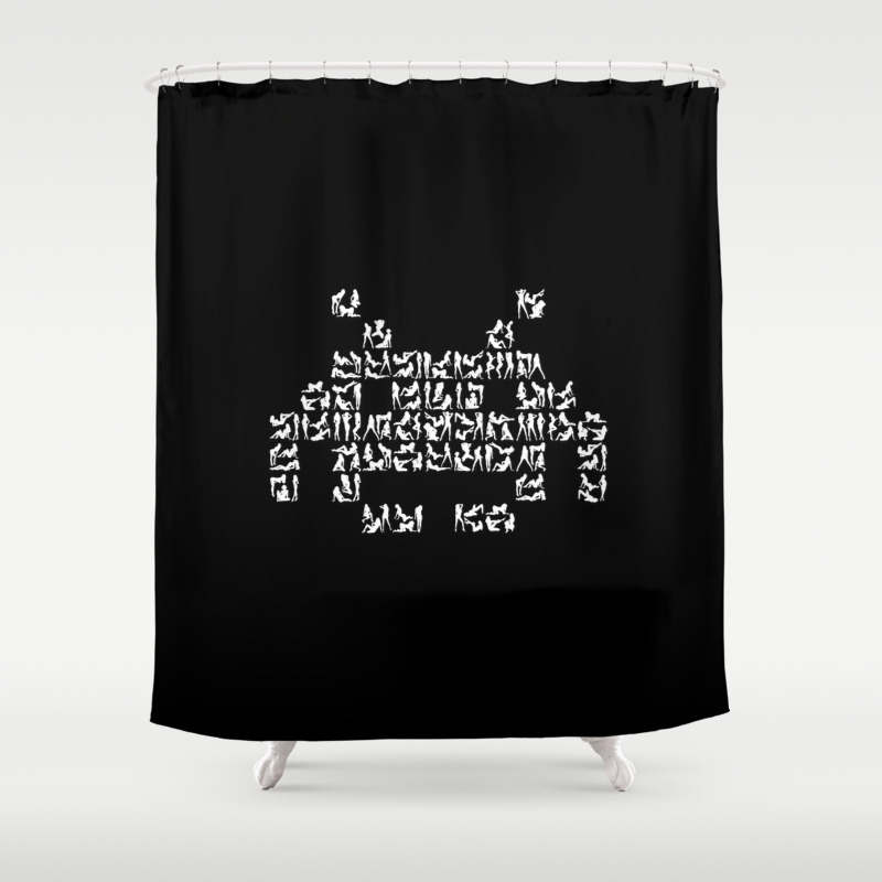 Naughty Space Invader Shower Curtain By Bane4 Society6