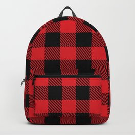 Buffalo Plaid Christmas Red and Black Check Backpack | Gingham, Graphicdesign, Holiday, Checker, Classic, Checkered, Black, Tartan, Red, Decor 