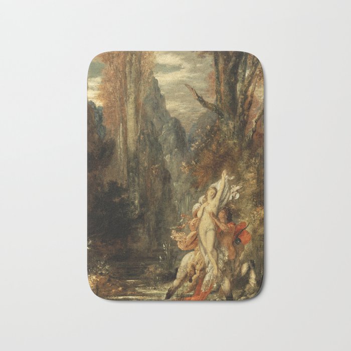 Love in the forest vintage painting by Gustave Moreau Bath Mat