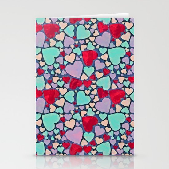 Sweet hearts mosaic pattern Stationery Cards