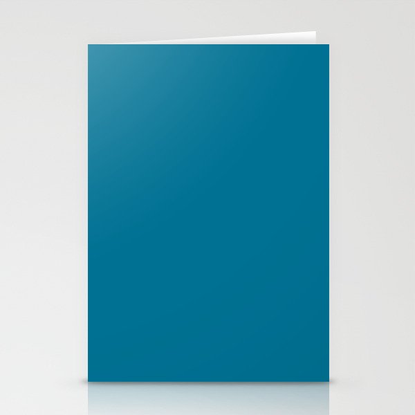 Dark Blue Solid Color Pairs Pantone Fjord Blue 18-4430 TCX Shades of Blue Hues Stationery Cards