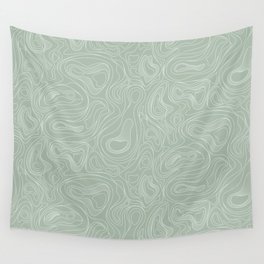 Sage Green Line Art Wall Tapestry