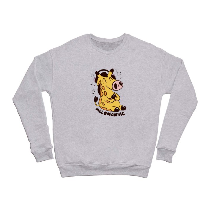 Cute giraffe Music headphones melomaniac Crewneck Sweatshirt