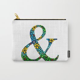 Ampersand Art - Whimsical Floral Flower Punctuation Sign Carry-All Pouch