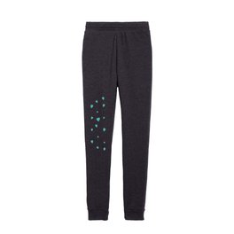 Hand-Drawn Hearts (Teal & White Pattern) Kids Joggers