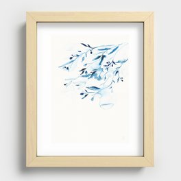 Blue willow watercolour Recessed Framed Print