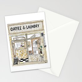 Coffee & Laundry Watercolor Stationery Card