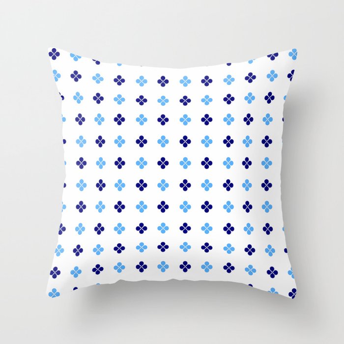 geometric flower 50 blue Throw Pillow