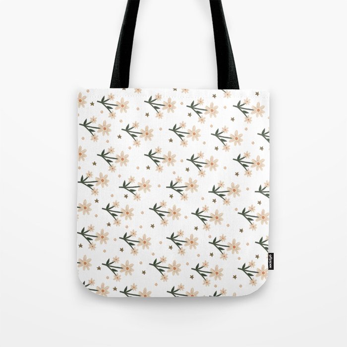 Classy Floral Seamless Print Pattern Tote Bag