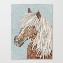 Haflinger Pony Blue Canvas Print