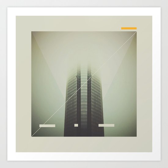 Devon Tower Divided By Fog Art Print