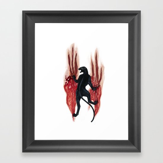 BLACK PANTHER SCRATCH Framed Art Print