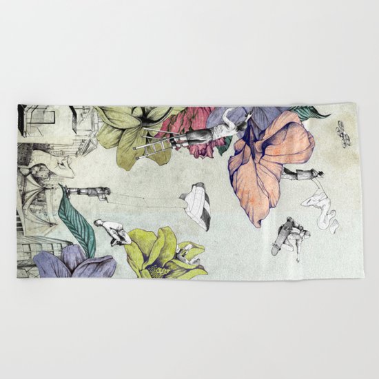Flower forest Beach Towel