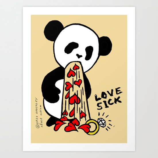LOVESICK PANDA - cream Art Print