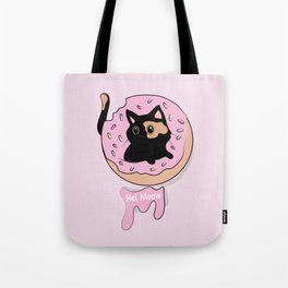 Cat Illustration - Sneaky Cat - Cat Donut Tote Bag