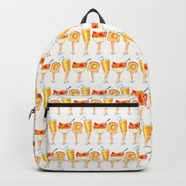 Breakfast Pin-Ups Backpack | Pattern, Juice, Cereal, Curated, Orange, Pin Up, Vintage, Painting, Kitsch, Kitschy 