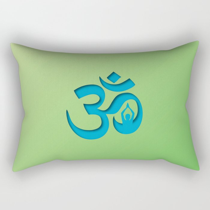 Yoga Sun salutation Ohm symbol  Rectangular Pillow
