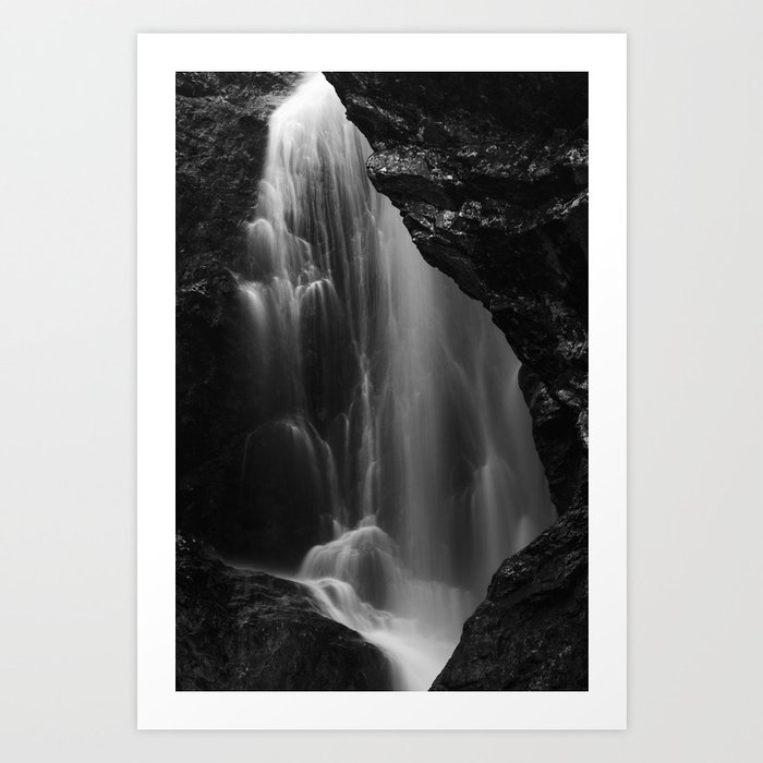 Black and white waterfall long exposure Art Print by Patrik Lovrin ...