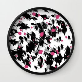 Interpretive Retro Zebra Black, Pink, Gray and White Print Graphic Art Print Canvas Wrap Wall Clock