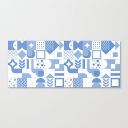 Blue geometric seamless pattern Canvas Print