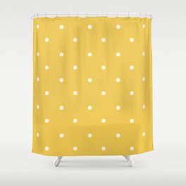 Mustard yellow polka dot ochre pattern print Shower Curtain