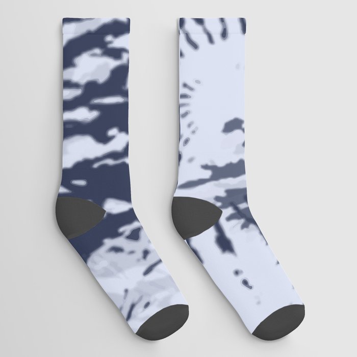 Light Blue Tie Dye Abstract Pattern Socks