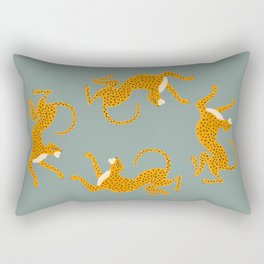 Leopard Race - blue Rectangular Pillow