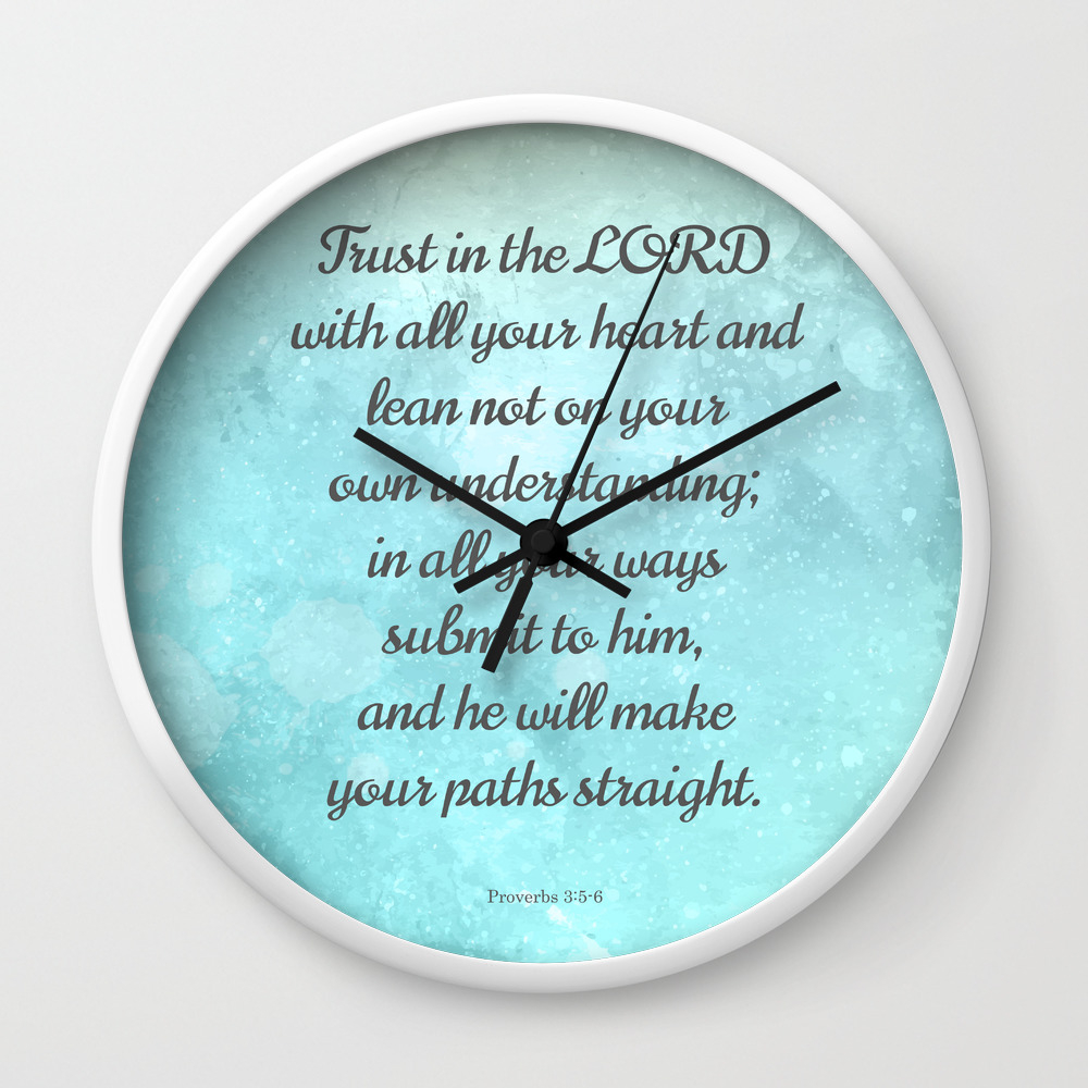 CROSS WALL CLOCK BIBLE VERSE PROVERBS 3:6 CHOOSE ANY TEXT OR SCRIPTURE RELIGIOUS 