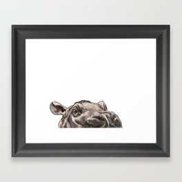 Peeking Baby Hippo Framed Art Print