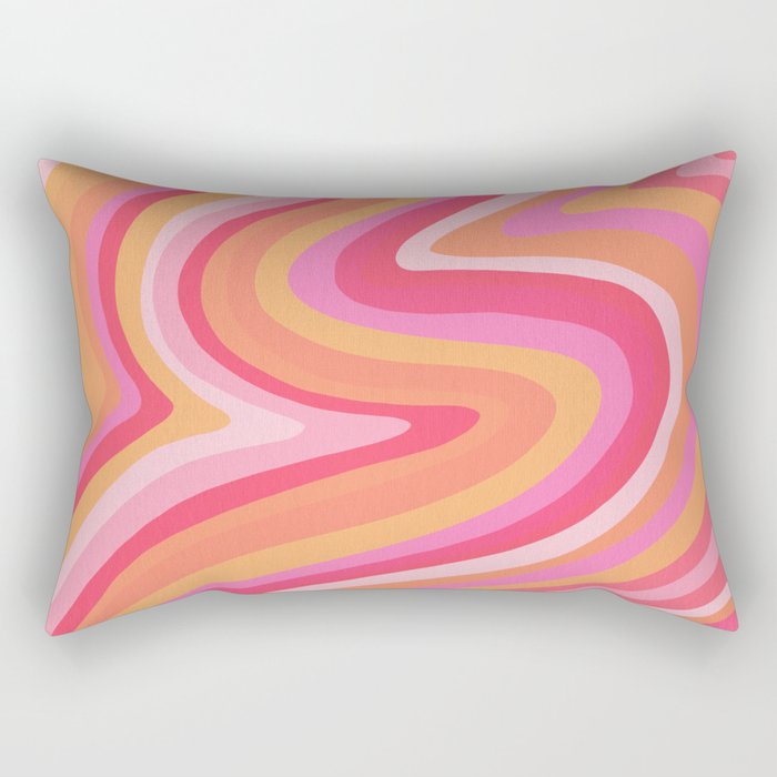 Sunshine Melt – Pink & Peach Palette Rectangular Pillow