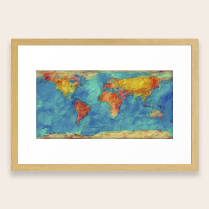 World Map Framed Art Print By Jrschmidt Society6