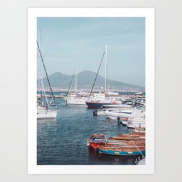Naples Harbor and Vesuvius Art Print