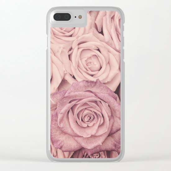 Some people grumble - Pink rose pattern- roses Clear iPhone Case
