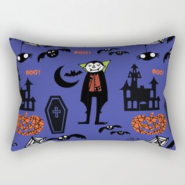 Cute Dracula and friends blue #halloween Rectangular Pillow