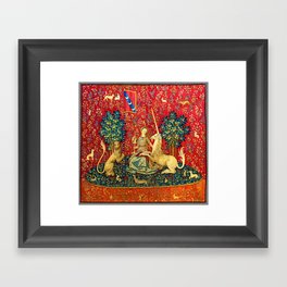 Lady and the Unicorn Sight Flemish Tapestry Framed Art Print