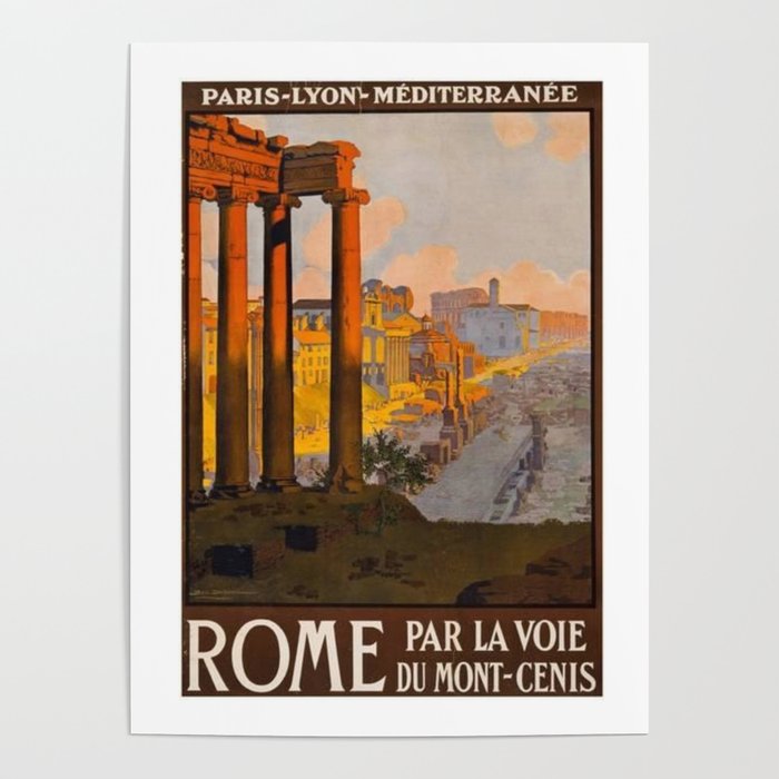Rome Italy Travel Vintage Poster