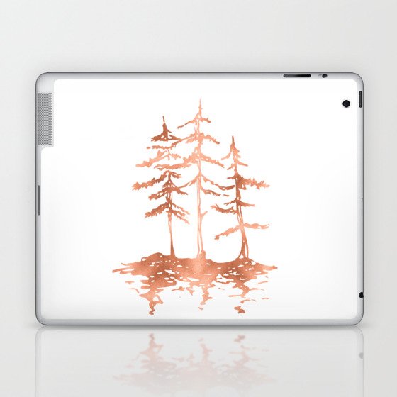 Three Sisters Trees Rose Gold on White Laptop & iPad Skin