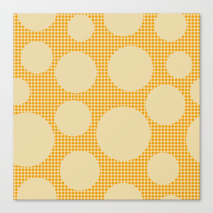 Mid Century Modern Simple Geometric Multi-coloured Dots Pattern - Yellow Canvas Print