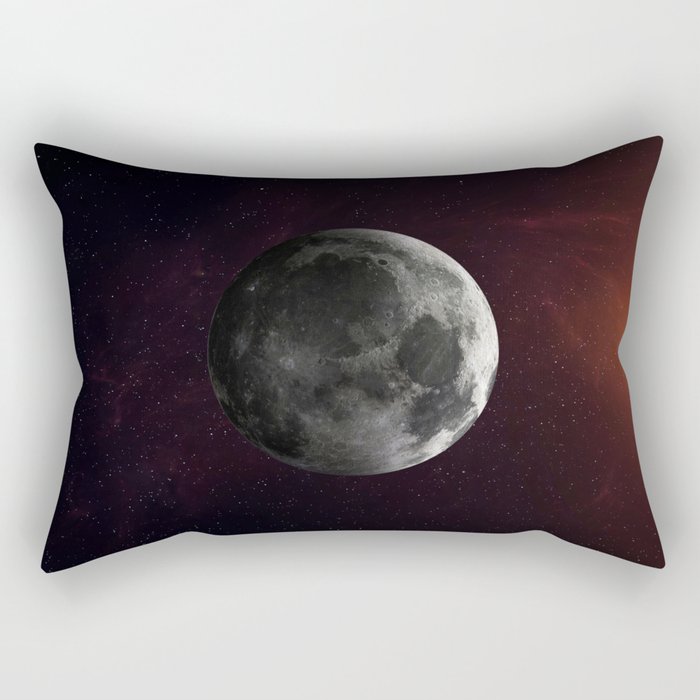 Moon Earth satellite. Poster background illustration. Rectangular Pillow