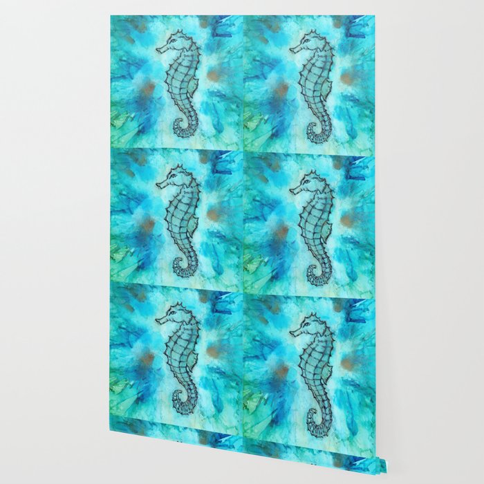 Seahorse Wallpaper By Lauriestefanocreative Society6