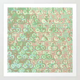 Celtic clover pattern in green Art Print
