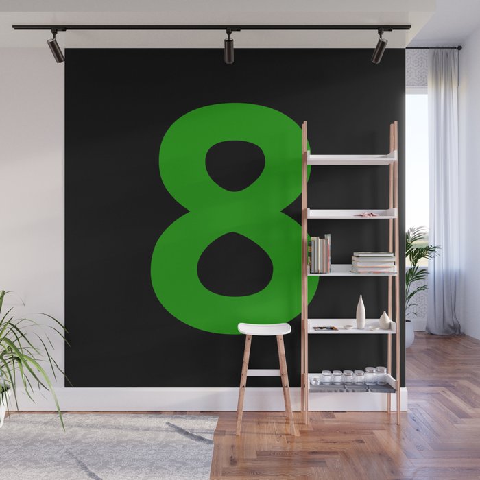 Number 8 (Green & Black) Wall Mural