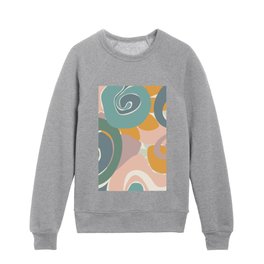 Colorful Abstract Floral Swirl Art Design Pattern #09 Kids Crewneck